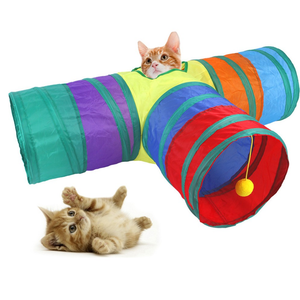 Enclosed Foldable <b>Cat</b> <b>Tunnel</b> for Play and Exercise - Product Image 1