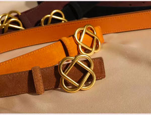 Cinturones de cuero de vaca genuino Cinturones de cuero dividido 10 colores Cinturón de hebilla automática Estilo informal de negocios con hebilla de aleación - Product Image 6