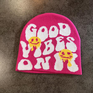 Gorro de Lana de Punto Estilo Y2K Personalizado al por Mayor, con Estampados Fantasmales Europeos, para Adultos, Otoño Invierno, Gorro Jacquard - Product Image 4