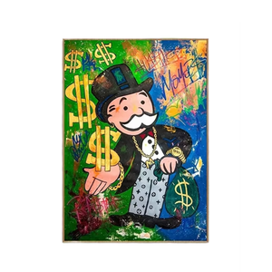 Tableau numérique imprimé sur toile, style graffiti urbain moderne Banksy vintage, abstrait, décoratif mural, encadré, pour salon - Product Image 2