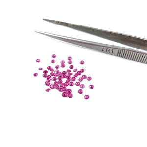 Natural Mozambique Untreated Ruby Calibrated <b>Rounds</b> 2mm & 3mm Faceted <b>Cushion</b> Cut Fine Quality Crystal Gemstone Red & Pink Color - Product Image 1