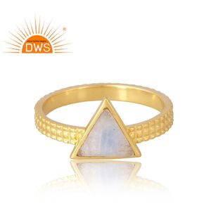 แหวน925เงินสเตอร์ลิง18K ชุบทอง18K แหวนพลอยสีรุ้งประดับอัญมณีธรรมชาติสำหรับเป็นของขวัญสำหรับผู้หญิง - Product Image 3