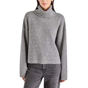 Maglione a Collo Alto Steve Madden Astro Crystal, Stile Vintage Coreano per Ragazze, Design Traspirante e Casual per Autunno e Inverno - Product Image 3