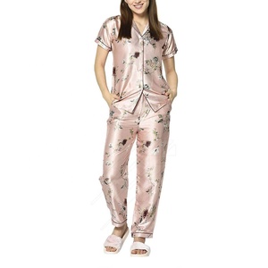 Ensemble de pyjama en soie tissé doux pour femmes, vêtements de détente décontractés, pyjama de nuit pour filles et femmes, relaxation, vêtements de nuit - Product Image 3