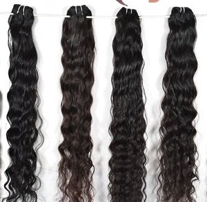 Extensiones de cabello humano ondulado indio tejido con cutícula alineada, mechones naturales crudos al por mayor 100%, precio de fábrica de proveedores - Product Image 2