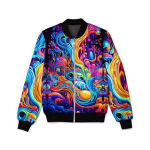 Veste bomber pour homme, fermeture éclair intégrale, col montant, coupe régulière, légère, élégante, grande taille, vente chaude, hiver, logo sur le devant - Product Image 1