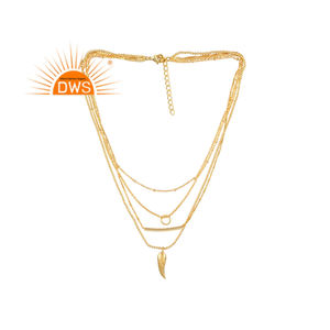 Último diseño hecho a mano 18K chapado en oro múltiple encanto collar Demi joyería fina para mujer regalo para ella - Product Image 1