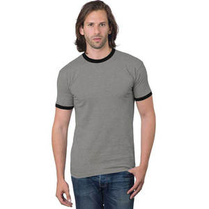 Bella + Toile 100% Coton Ringer Tee Unisexe Léger Anti-Rides Rétro Chemise À Manches Courtes Lettre Logo Options D'impression - Product Image 4