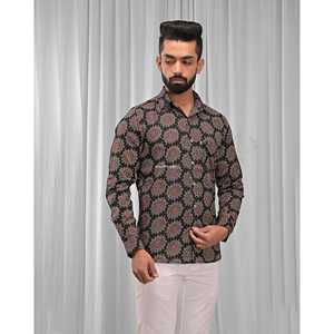 Chemise décontractée pour homme en coton imprimé à manches longues, respirante, en popeline ou tissu Oxford, motif floral ou à pois, offre ODM - Product Image 4