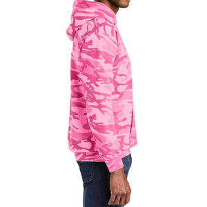 <b>Men's</b> High Quality Winter Warm Camouflage Oversized Streetwear <b>Hoodie</b> 100% Breathable Cotton Fleece Lining Solid Pattern - Product Image 4