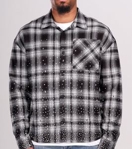 Camisa de Franela Corta de Alta Calidad, Estilo Vintage 2025, Corte Holgado para Hombre, Camisas de Algodón con Botones - Product Image 3