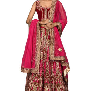 Hit Designer Collection Ropa de boda de seda India Lehenga Choli con bordado de encaje elegante Trabajo Dupatta para fiestas - Product Image 1