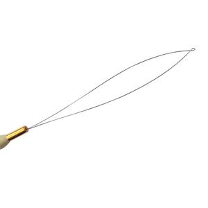 6 pièces ensemble d'outils d'extension de cheveux Micro anneaux Nano perles dispositif pince en acier fil tirant crochet aiguille enfileur pour plumes de cheveux - Product Image 5