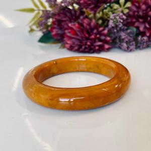 Bracelet en ambre de couleur brun vieilli, bracelet en ambre baltique, 56 mm, bijou classique pour femme, cadeau - Product Image 1