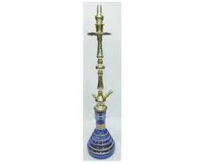 Cachimba Midi de latón egipcio de lujo | Torre de laca portátil Diseño de diamante Nargile Shisha - Product Image 5