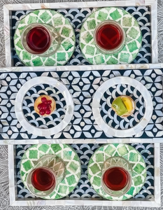 Vente chaude Nouveau Design Poli Nacre Plateau Shell Matériel pour Servir pour Hôtels et Restaurants - Product Image 1