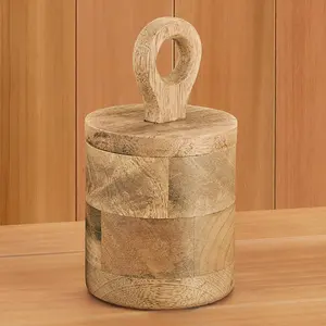 Frascos de madera para cocina, juego de botes de almacenamiento, venta al por mayor, frascos de madera natural para café en polvo, contenedor de especias - Product Image 6