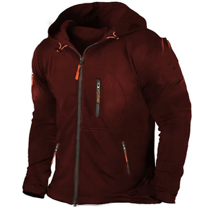 Venta al por mayor 100% sudaderas con capucha de poliéster Unisex EE. UU. Tamaño personalizado bordado impreso liso cremallera sudaderas con capucha de los hombres Sudadera con capucha - Product Image 5