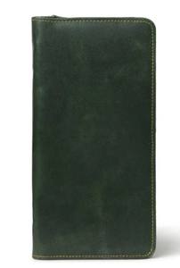 BLAIR GREEN Women's Premium Refined Full Buffalo Leather Clutch Custom Logo Accepted Zipper Portable Cosmetic for <b>Toiletry</b> Case - Product Image 5