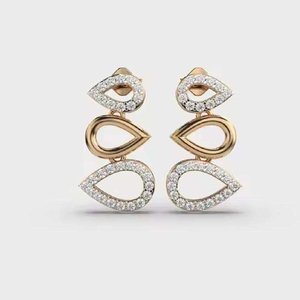 ต่างหูแบบห่วงทองคำแท้ 10K 14K 18K ดีไซน์หรูหรา สไตล์ชาติพันธุ์ ประดับเพชร พร้อมต่างหูเงินแท้ 925 สำหรับผู้หญิง ได้รับการรับรองจาก IGI - Product Image 2