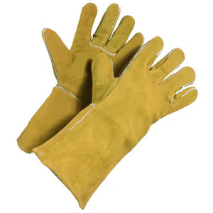 Gants de sécurité en cuir de vachette fendu de qualité supérieure Construction réfléchissante lutte contre les incendies résistant à l'abrasion pour le travail - Product Image 2