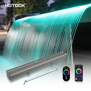 IP68 hồ bơi Thác hồ bơi ngoài trời trang trí thác nước đài phun nước Acrylic vòi hoa sen hiệu ứng Rèm nước với dải ánh sáng LED