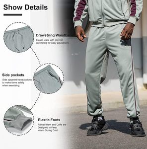 Personalizado de alta calidad de poliéster ligero chaqueta con cremallera Jogger impermeable impreso deportes de invierno equipo sólido patrón chándales - Product Image 3