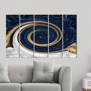 Lienzo Impreso: Arte Abstracto de Mármol para Pared, Elegante Obra de Arte Dorada, 5P: Enmarcado para Galería - Product Image 1