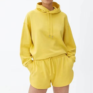 Conjunto de pantalones cortos y Sudadera con capucha unisex personalizado de algodón para hombre, conjuntos de pantalones cortos de verano, ropa para correr - Product Image 1