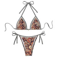 Ensemble de bikini sexy pour femmes, maillot de bain deux pièces avec logo sur le devant, réversible et coupe-vent, service OEM