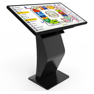 Chiosco informativo da 32 pollici con display LCD touchscreen da interno, con supporto da pavimento, per segnaletica digitale e informazioni, ideale per fiere. - Product Image 1