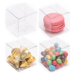 Custom Clear Rigid <b>PVC</b> Cube Box Flat-Packed Transparent Plastic Gift Packaging Box with Tuck <b>Top</b> and Auto-Lock Bottom - Product Image 1