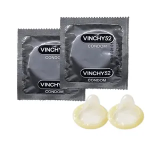 Preservativos para homens marca Vinchy feitos de borracha natural em forma de látex Tailândia e venda quente melhor qualidade preço de atacado direto da fábrica