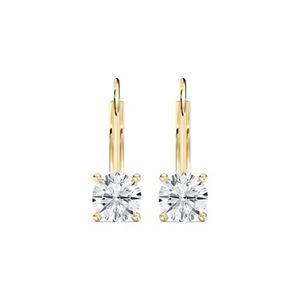 Pendientes de Oro Puro de 14k con Diamante Cultivado en Laboratorio con Certificado Gai, Corte Esmeralda, 0.25ct, Claridad EF/VS, Diseño Interior y Exterior - Product Image 3