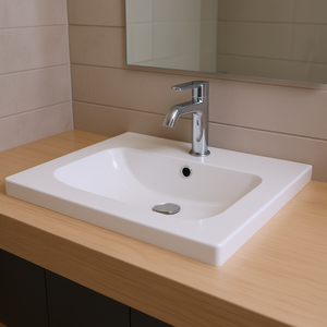 Évier en marbre recomposé encastré de 90 cm avec trou, produits de qualité supérieure - Product Image 3