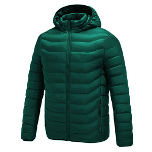 Veste matelassée classique longue à col montant et fermeture éclair pour homme, épaisse, pour l'hiver, style décontracté surdimensionné, style urbain - Product Image 1