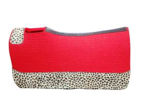 Premium doux qualité Sports de plein air équestre Western cheval laine feutre tapis de selle couleurs rouges Hairon léopard Design 100% laine - Product Image 6