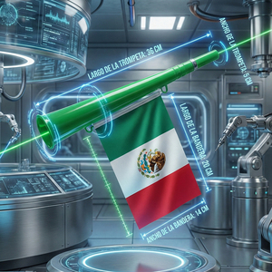 Gagliardetto della Nazionale Messicana, Trombetta in Plastica Verde-Bianco-Rossa per Applicazioni Calcistiche - Product Image 5