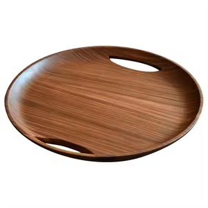 Juego de platos de madera Platos de madera maciza hechos a mano Platos de madera natural para servir por glowin fashion - Product Image 3