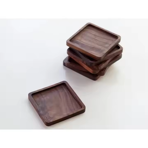 Sous-verres en bois faits main de style classique, écologiques, en noyer arrondi imprimé, décoratifs, personnalisables, artisanat en forme de croissant - Product Image 5