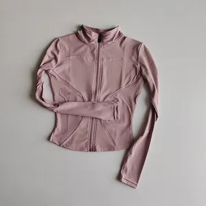 OEM al por mayor de las mujeres chaqueta de Yoga transpirable prendas de vestir exteriores de moda de manga larga con bolsillos mujeres chaqueta de Yoga con color personalizado - Product Image 6
