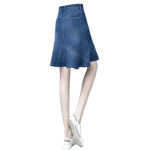 Jupes longues en denim légères et au design nouveau pour femmes et jupes longues décontractées à taille haute pour filles en vente chaude - Product Image 2