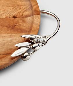 Assiette de service en bois d'acacia, design rustique écologique, ronde et polie, pour les fêtes - Product Image 6