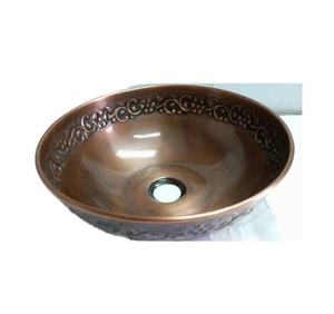 Évier de salle de bain en cuivre à 2 compartiments Fournisseurs de gros Évier de salle de bain extérieur en polissage antique fait à la main pour les hôtels et les villas - Product Image 6