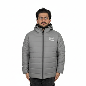 High Street Canvas Stand Collar Front Logo Men's <b>Winter</b> Puffer <b>Jackets</b> Quilted Polyester <b>Waterproof</b> Puffer <b>Jacket</b> for man - Product Image 1