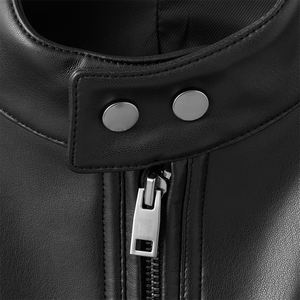 Veste en cuir d'hiver pour homme Street Wear, coupe-vent, manches longues, épaisse, enduite, veste en cuir d'extérieur avec poche zippée - Product Image 6