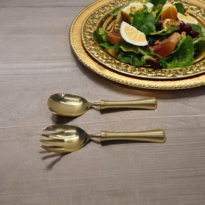 ช้อนเสิร์ฟสลัดสแตนเลสสตีลชุบทองโบราณเครื่องมือดีไซน์ใหม่มาแรงเซิร์ฟเวอร์สลัดอาหารคุณภาพสูง - Product Image 1