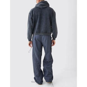 Streetwear personnalisé en coton plié à capuche de meilleure qualité lavé à la pierre à l'acide sweat à capuche respirant pour hommes - Product Image 2