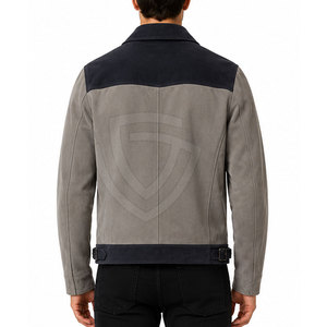 <b>Men</b> <b>Suede</b> Leather <b>Jacket</b> Featuring Soft Texture Button Closure Durable Construction And Stylish Casual Wear - Product Image 4
