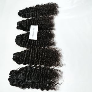 Extensiones de cabello humano Remy indio Natural sin procesar, cutícula virgen cruda alineada, paquetes de ondas de agua profunda, onda suelta, recta - Product Image 2